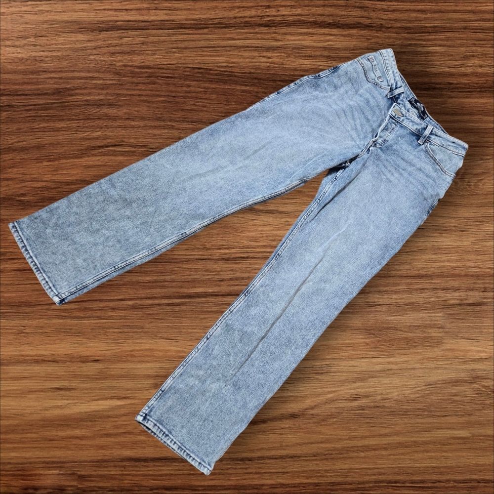 Hollister Assymetrical Button Light Wash Blue Jeans